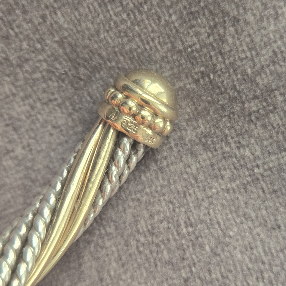 VAHAN Gold and Silver Twisted Bracelet - Picture 5 of 7